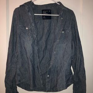 American Eagle Denim Button-up